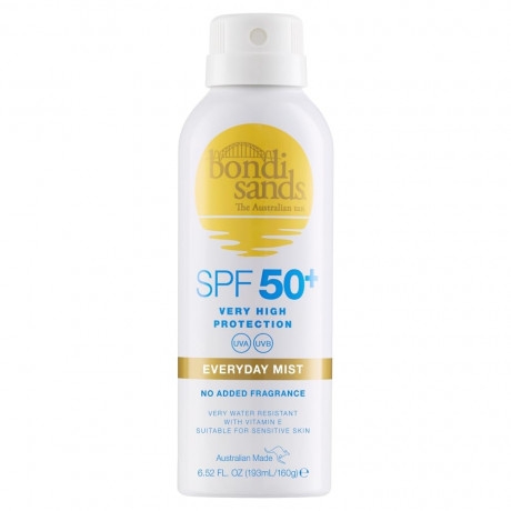 Bondi Sands SPF 50+ SPRAY mist Every day Face Sunscreen Fragrance Free with vitamin E, 72h, Спрей для лица SPF 50+ на каждый день, без запаха, 72 часа увлажнения с витамином Е, 193мл