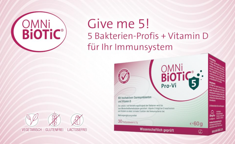 OMNi BiOTiC Pro-Vi 5 30st, Пробиотик с витамином D для иммунитета и кишечника, 5 млрд полезных бактерий, 5 штаммов, 30 саше х 2г