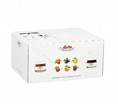 d'arbo  Naturrein Konfiture Sortiment 5 Sorten Miniglaser 60st x 28g,  Конфитюр ассорти порционный (Австрия), 60 шт по 28 г, 1.68 кг, набор мини-джемов, фруктовые вкусы, для завтраков и отелей
