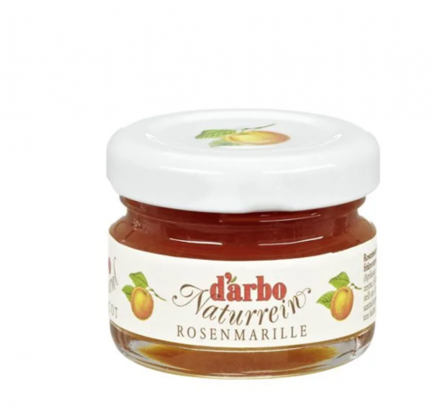 d'arbo  Naturrein Konfiture Sortiment 5 Sorten Miniglaser 60st x 28g,  Конфитюр ассорти порционный (Австрия), 60 шт по 28 г, 1.68 кг, набор мини-джемов, фруктовые вкусы, для завтраков и отелей