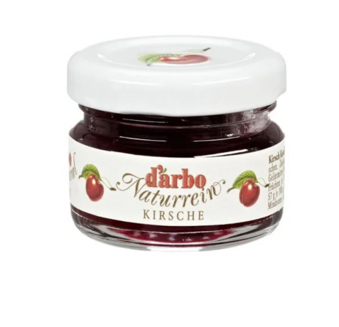 d'arbo  Naturrein Konfiture Sortiment 5 Sorten Miniglaser 60st x 28g,  Конфитюр ассорти порционный (Австрия), 60 шт по 28 г, 1.68 кг, набор мини-джемов, фруктовые вкусы, для завтраков и отелей
