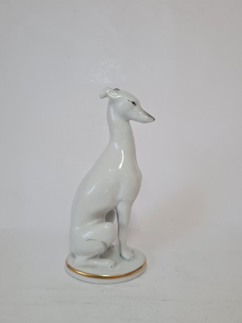 Статуэтка винтажная Rosenthal "Собака", фарфор с позолотой, 16 х 5,5 см, Германия, 1950-60гг.