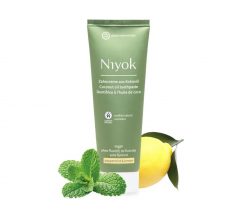 Niyok Kokosol Pfefferminze & Zitrone 75ml, Натуральная зубная паста с кокосовым маслом и ксилитом, без фтора, Мята и Лимон, антибактериальная, 75 мл