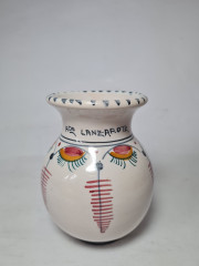 Винтажная ваза с разноцветным цветочным узором, ручная роспись, 12 x 8,5 см, Германия, 1960-70гг.