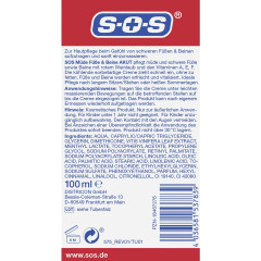 SOS Mude Fusse & Beine Akut, 100 ml, SOS Крем для уставших ног и стоп, снимает тяжесть и отёчность, 100 мл