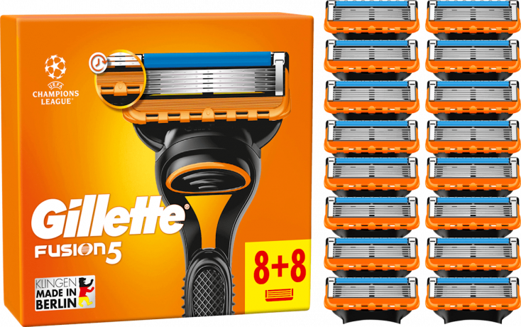 GILLETTE Rasierklingen, Fusion5, 16 St, Джилетт Сменные кассеты Fusion5 для мужской бритвы, 16 шт.