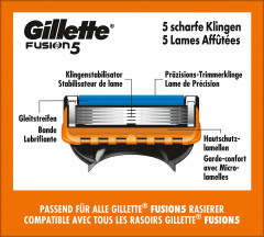 GILLETTE Rasierklingen, Fusion5, 16 St, Джилетт Сменные кассеты Fusion5 для мужской бритвы, 16 шт.