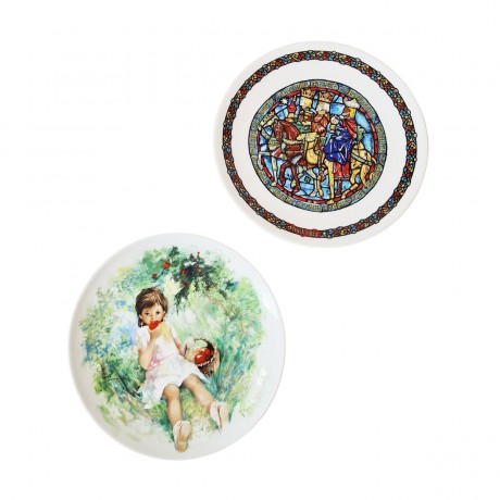 DE LIMOGES Коллекционные Тарелки "Мари-Анж" и "Рождественский Витраж: Волхвы Ведомые Звездой", сертификаты, 21 см, Франция