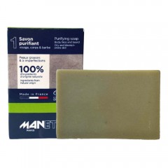 MANETIK Body. Face &amp; Beard Soap Purifying 100g  Тело. Мыло для лица и бороды очищающее 100г
