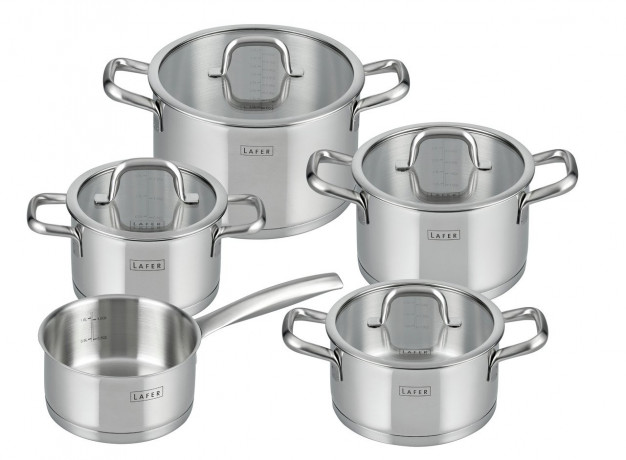 Lafer Lafer Topfset 5-tlg. silber Набор горшков Lafer, 5 шт.