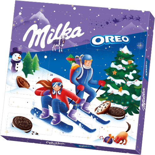Купить Milka Oreo Адвент-календарь 2023, 24 сладких сюрприза в  интернет-магазине Diskontshop.eu Германия всего за 3 497 руб. в