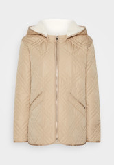 Tommy Hilfiger QUILTED HOODED JACKET Short coat beige СТЕГАНАЯ КУРТКА С КАПЮШОНОМ Короткое пальто бежевый
