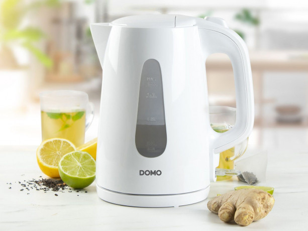 Domo Wasserkocher, 1.7 l, 2200 W, ohne Kabel elektrischer Teekocher Heisswasserbereiter schnell  leise, 360-Grad-Sockel fur Links- und Rechtshander gleichermassen geeignet Schwarz Чайник Domo, 1,7 л, 2200 Вт, без кабеля, электрочайник, чайник для горячей 