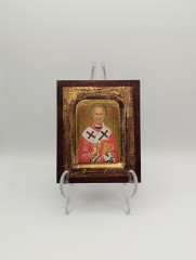 Икона винтажная &quot;Николай Чудотворец&quot;, под старину, с подвесом, дерево, 13 х 11 см.