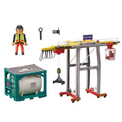 PLAYMOBIL 2er Set: 70770 Portalkran mit Containern + 70771 LKW mit Anhanger Набор из 2 предметов: 70770 Козловой кран с контейнерами + 70771 Грузовик с прицепом