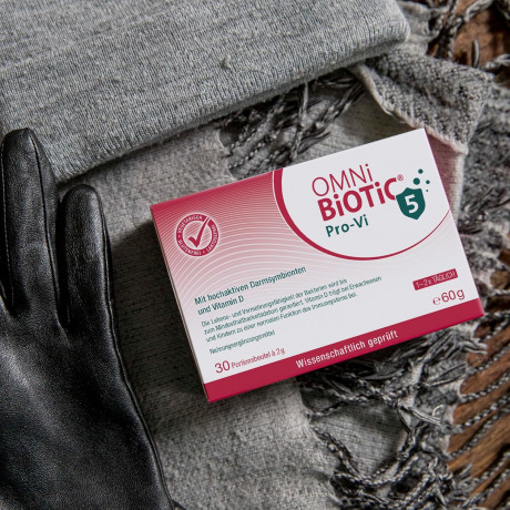 OMNi BiOTiC Pro-Vi 5 30st x 2packs, Пробиотик с витамином D для иммунитета и кишечника, 5 млрд полезных бактерий, 5 штаммов, 30 саше х 2г x 2 упаковки (60 саше)