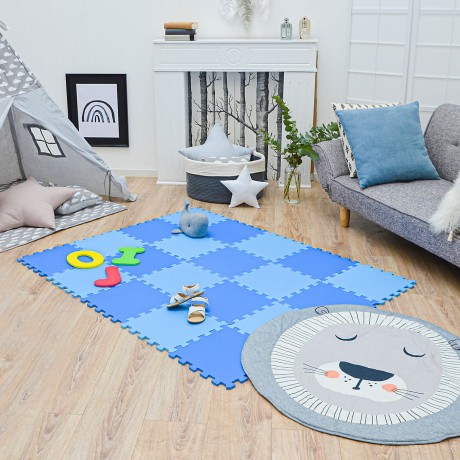 LittleTom Puzzlematte Uni Hellblau Dunkelblau 20 Teile Коврик-пазл Uni Light Blue Dark Blue 20 деталей