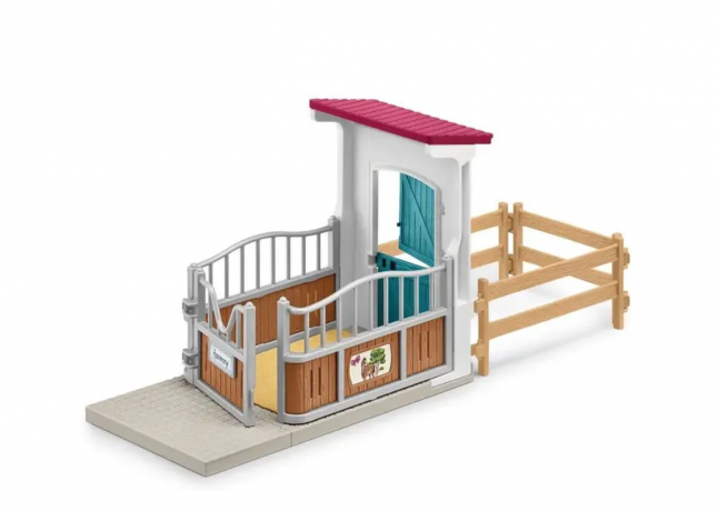 Schleich Horse Club 42567 Игровой набор "Уютный конный двор", ферма с лошадьми и аксессуарами, более 50 элементов, фигурки, конюшня, от 5 лет, Германия