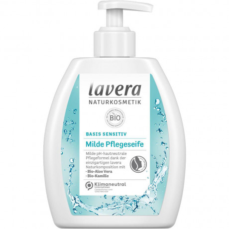 LAVERA basis sensitiv MILDE PFLEGESEIFE Bio-Aloe Vera & Bio-Kamille 250ml, 250 ml, Лавера Жидкое мыло для чувствительной кожи, био-алоэ вера и био-ромашка, 250 мл