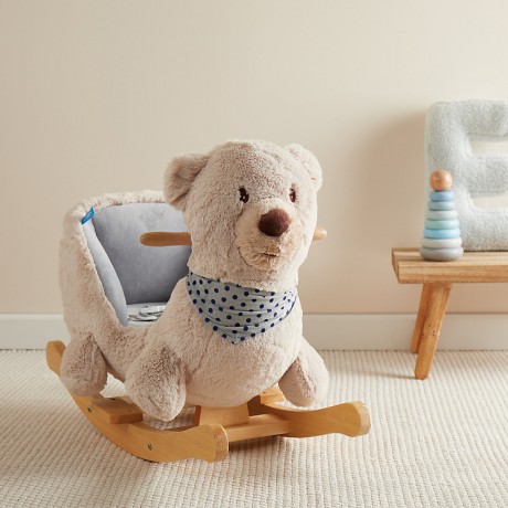 bieco Schaukelpferd Plusch Bar Schaukeltier 60 cm Baby Wippe Holz Spielzeug ab 9 M Schaukeltiere Лошадка-качалка Плюшевая перекладина Животное-качалка 60 см Детская качалка Деревянная игрушка от 9 м Животные-качалки