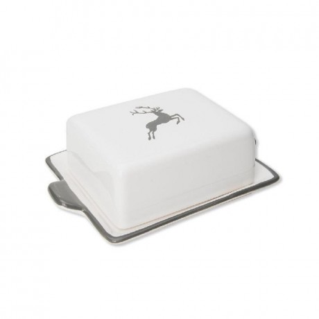 Gmundner Keramik Gmundner Keramik Grauer Hirsch Butterdose 125 g Gmundner Ceramics Блюдо из масла серого оленя 125 г