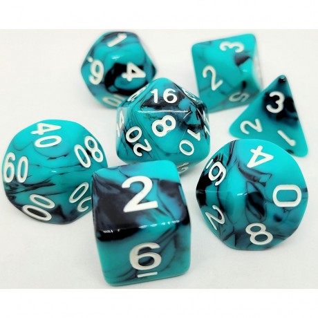 dice4friends 7-tlg. RPG Wurfelset: Blue Panda 7 шт. Набор игральных костей RPG: Голубая панда