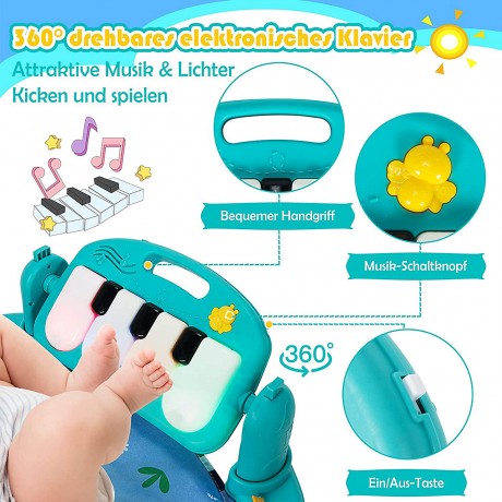 COSTWAY® Spieldecke mit Klavier Licht Spiegel Коврик для игр с зеркалом для фортепиано