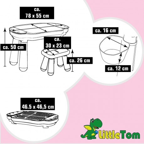 LittleTom Spieltisch oval inkl 1 Stuhl Rosa Овальный игровой стол с 1 стулом розовый