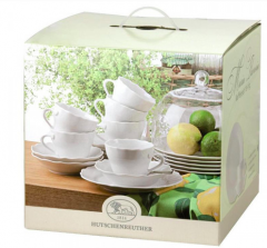 Hutschenreuther Maria Theresia Weiss Kaffee-Set 18 tlg., Хутченройтер Кофейный сервиз &quot;Мария Терезия&quot; на 6 персон 18 предметов