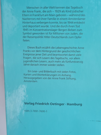 Букинистическая книга "Фонд Анны Франк", изд. Vetlag Freidrich Oetinger, на немецком языке, 22 х 29 см, 64 стр. с илл., Амстердам, 1993 год