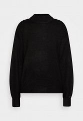 Tommy Hilfiger PUFF SLEEVE MOCK-NECK SWEATER Jumper black СВИТЕР С ПЛОСКИМ РУКАВОМ И ВЫРЕЗОМ Джемперы черный