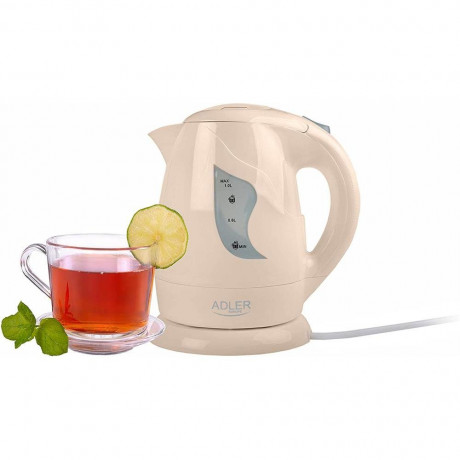Adler Adler Wasserkocher AD 08 B Mini-Reisewasserkocher, 1 Liter, Wasserstandsanzeige, Abschaltautomatik, beige Чайник Adler AD 08 B мини дорожный чайник, 1 литр, индикатор уровня воды, автоматическое отключение, бежевый