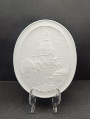 Плакетка декоративная подвесная Meissen &quot;Здание в Мейссене&quot;, бисквитный фарфор, 16 х 13 см, Германия, 1960-70гг.