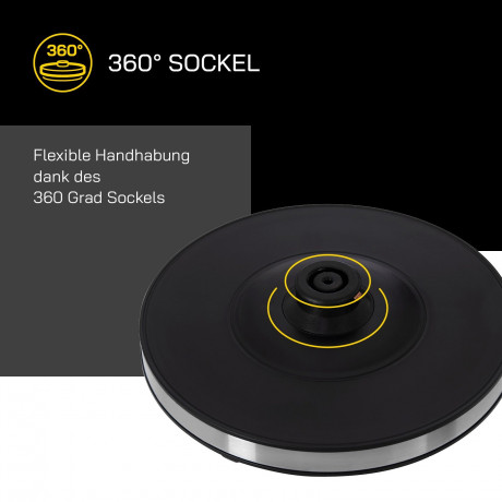 Gutfels Gutfels Wasserkocher WATER 4010, 1.7 l, 2200 W, XL-Kocher mit blauer Ambientebeleuchtung  Чайник Gutfels WATER 4010, 1,7 л, 2200 Вт, чайник XL с синей подсветкой