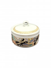 Сахарница винтажная Eschenbach / Коллекция Living Colours, с ярким декором, фарфор, 9.5 х 8 см, Германия, 1970-80гг.