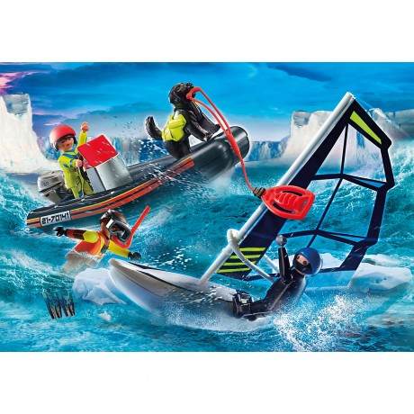 PLAYMOBIL PLAYMOBIL 70141 Seenot: Polarsegler-Rettung mit Schlauchboot PLAYMOBIL 70141 бедствие на море: спасение полярных моряков с помощью надувной лодки