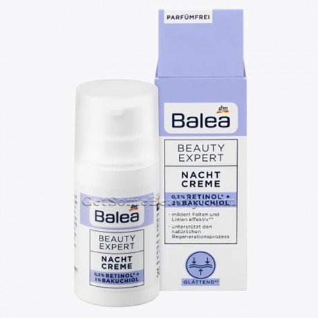 Balea Beauty Expert Nachtcreme 0,3% Retinol + 2% Bakuchiol, Балеа Бьюти Эксперт Ночной крем с 0,3% ретинолом + 2% бакучиолом, 30 мл