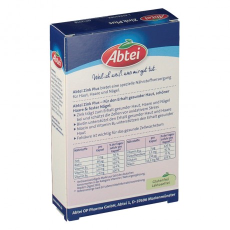 Abtei (Абтай) Zink Plus Nahrstoff 32 шт