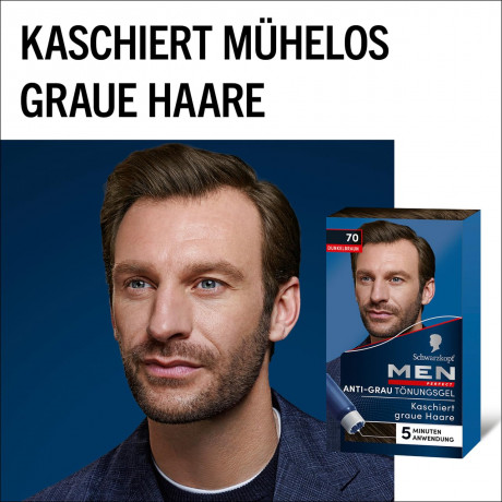 Schwarzkopf Professional Men Perfect Tonungs-Gel 70 Natural Dark Brown 10st, Краска против седых волос-Гель Natur Темно-коричневый 70, 10 штук