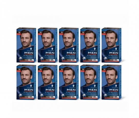 Schwarzkopf Professional Men Perfect Tonungs-Gel 70 Natural Dark Brown 10st, Краска против седых волос-Гель Natur Темно-коричневый 70, 10 штук