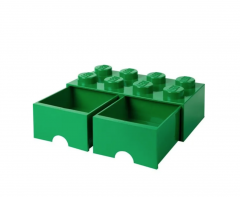 LEGO Aufbewahrungsbox green, LEGO ящик для хранения с выдвижными отсеками (Дания), 50 х 25 х 18 см, зеленый, органайзер в виде конструктора, прочный пластик, для игрушек и вещей