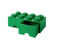 LEGO Aufbewahrungsbox green, LEGO ящик для хранения с выдвижными отсеками (Дания), 50 х 25 х 18 см, зеленый, органайзер в виде конструктора, прочный пластик, для игрушек и вещей