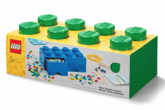 LEGO Aufbewahrungsbox green, LEGO ящик для хранения с выдвижными отсеками (Дания), 50 х 25 х 18 см, зеленый, органайзер в виде конструктора, прочный пластик, для игрушек и вещей