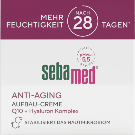 SEBAMED Anti-Aging Aufbau-Creme, 50 g, Себамед Антивозрастной крем для лица, Q10, гиалуроновая кислота, укрепление кожи, 50 г
