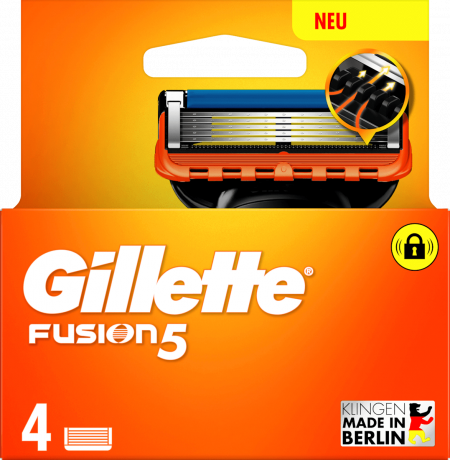 GILLETTE Rasierklingen, Fusion5, 4 St, Джилетт Сменные кассеты Fusion5 для мужской бритвы, 4 шт.