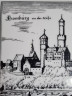 Шкатулка винтажная Gerold / Tettau Bavaria с изображением Гамбурга, черно-белая керамика, 12 x 12 x 8см, Германия, 1960-1970гг.