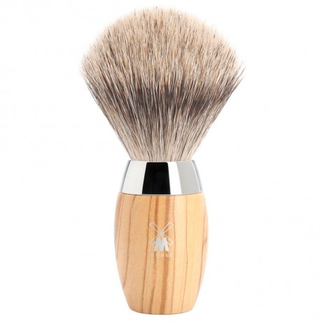 Muhle KOSMO  Rasierpinsel feines Dachshaar Griff aus Olivenholz  КОСМО помазок из тонкой барсучьей шерсти ручка из оливкового дерева