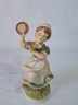 Статуэтка винтажная Im Stil Sitzendorf "Женщина с бубном", фарфор, 14 см, Германия, 1960-70гг.