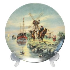 Furstenberg, Коллекционная Тарелка, ограниченный тираж, репродукция картины Герберта Изенберга &quot;У ветряной мельницы&quot;, 19,5 см, Германия 1988г.