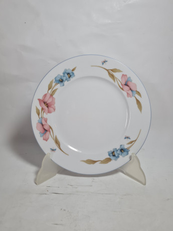 Чайное трио винтажное Winterling Marktleuthen Bavaria с розовыми и голубыми цветами, фарфор, Германия, 1970-80гг.